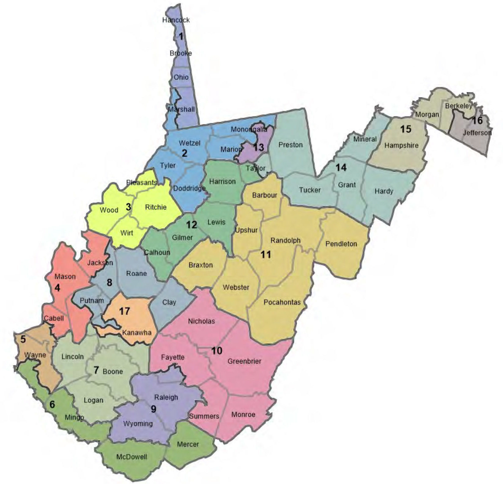 West Virginia Changes All State and Congressional Election Districts